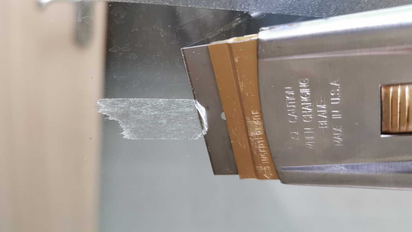 Scrape things stick in glass.